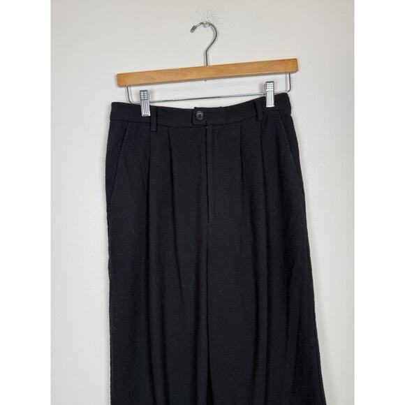 Reformation High Waisted Pleated Wide Leg Trouser Pants Black Sz 6 READ - Picture 2 of 10